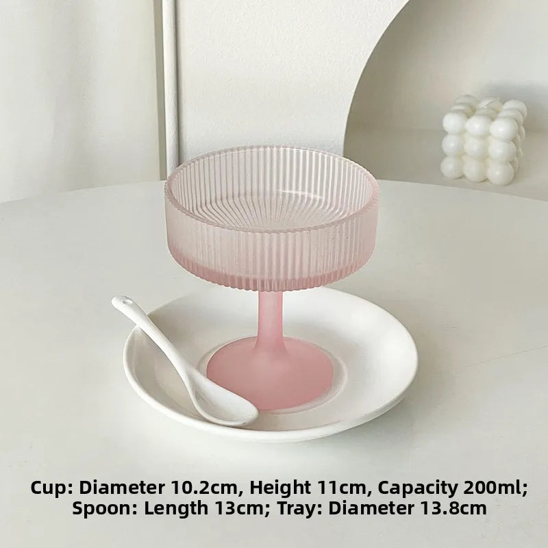 Premium Pink Frosted Highball Glass – Elegant Cocktail & Champagne Glass