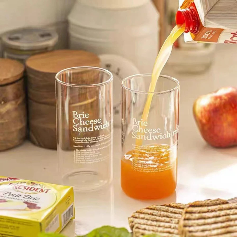 350/500/550/750ML Can-Shaped Glass Cups with Bamboo Lids & Glass Straws