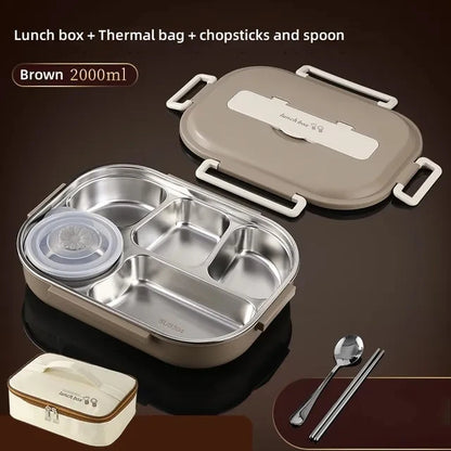 Stainless Steel Compartment Insulated Lunch Box – Portable & Leakproof with insulated lunch bag Set