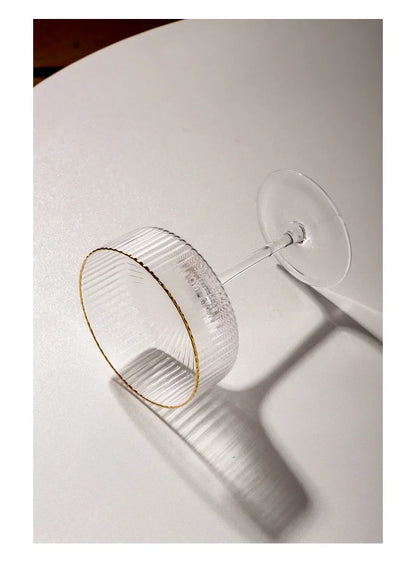 Elegant Cocktail Martini Glass with Gold Rim – Drinkware or Dessert Cup