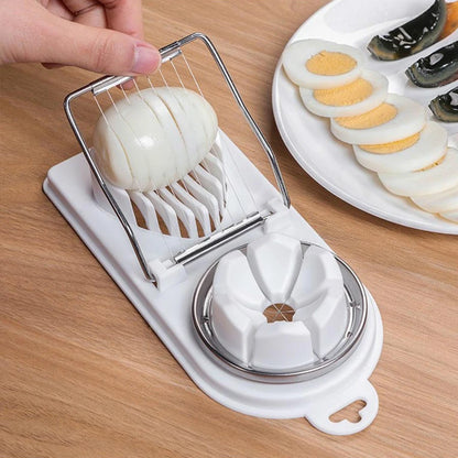 Multifunctional egg cutter 2-in-1 stainless steel wire pull egg cutter for hanging kitchen accessory tools