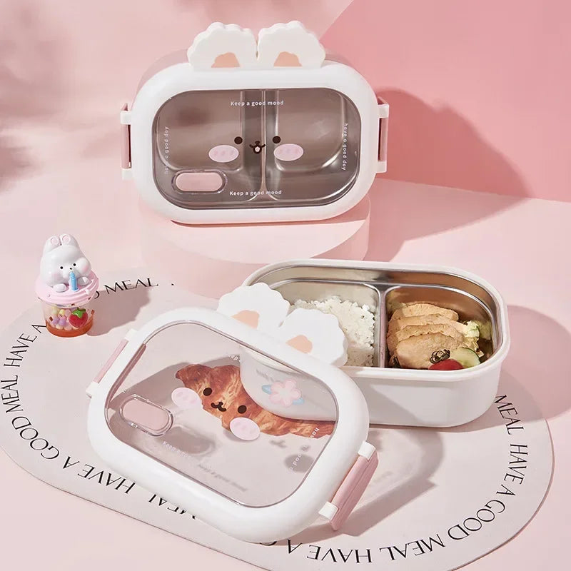 Stainless Steel Lunch Box Rabbit Design Bento Box For Kids