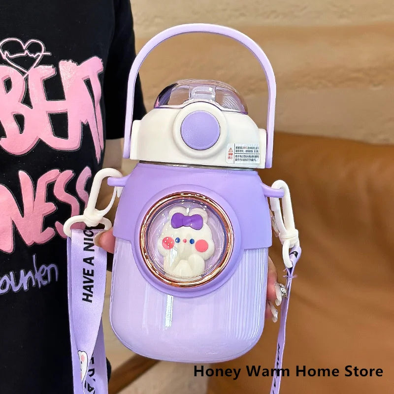 Thermos bottle-Thermal Insulated Bottle with build-n straw and strap