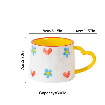 Cute Heart Shaped Ceramic Mug – 400ml