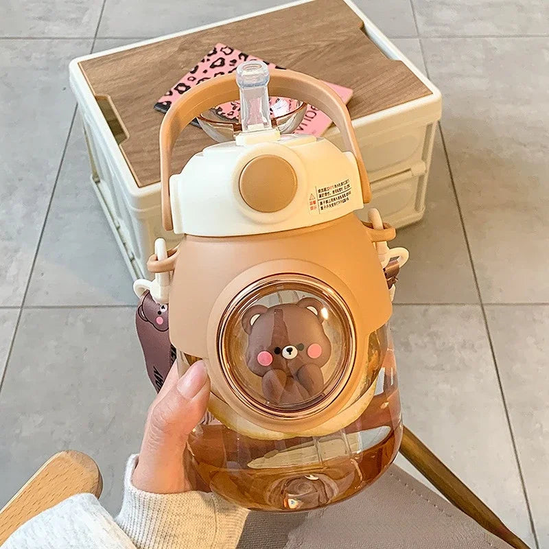 820ML Kids Water Bottle with Straw – Cute Kawaii Cartoon Drinking Bottle