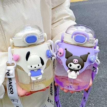 Large 820ML cute Cartoon Character Water Bottle – Cute & Unique