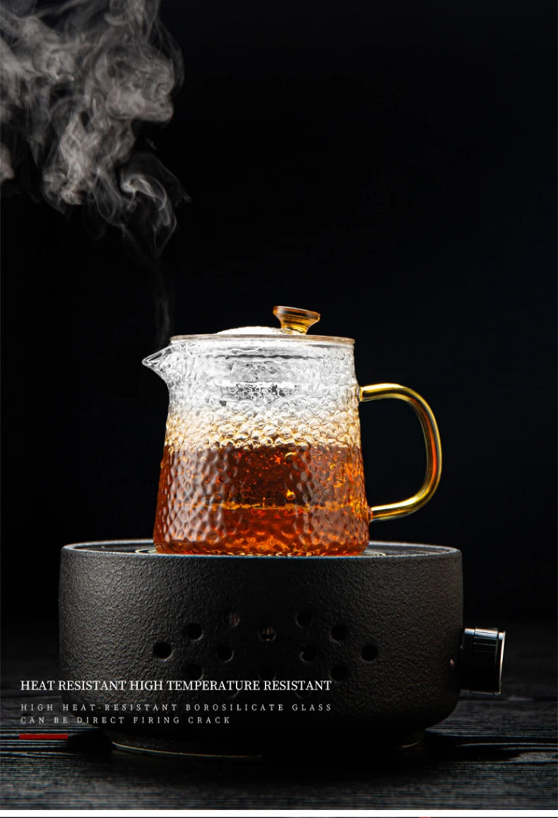 High-Quality Heat Resistant Glass Teapot – Borosilicate Glass with Colored Knob
