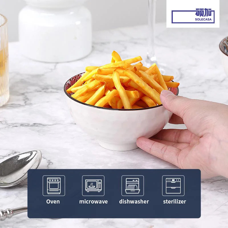 3Pcs Ceramic Bowl Set – 4.5-Inch Dessert or Soup Bowls