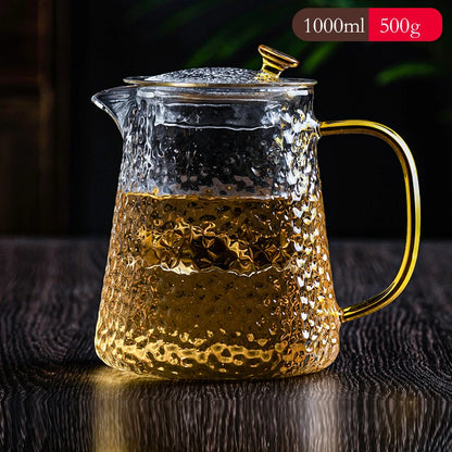 High-Quality Heat Resistant Glass Teapot – Borosilicate Glass with Colored Knob