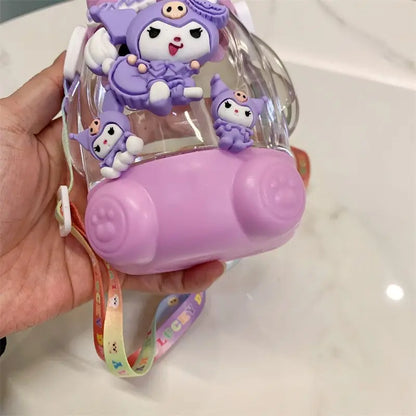 500ml Cartoon Character Water Bottle – Cute & Unique Design with Adjustable Strap