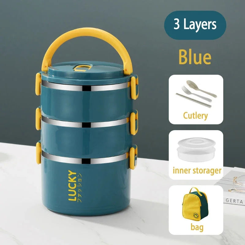 Portable Lunch Box  Bento Thermos Containers with Bag