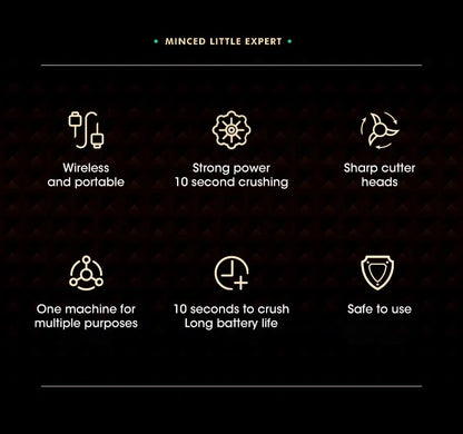 250ml Garlic Masher Crusher Electric Kitchen Food Chopper USB Portable