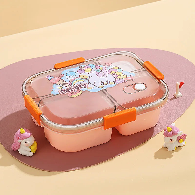 4 Compartments Leakproof Bento Lunchbox for School