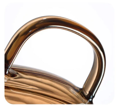 400ml High Borosilicate Glass Cup – Creative Striped Pumpkin-Shaped Mug