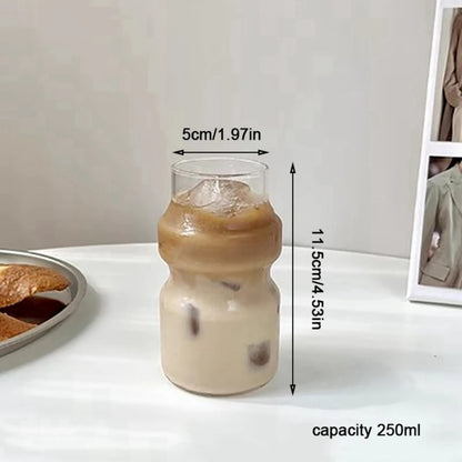 350/500/550/750ML Can-Shaped Glass Cups with Bamboo Lids & Glass Straws