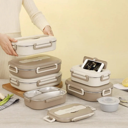 Full set Stainless Steel Insulated Lunch Box Set with Bag – Portable & Leakproof