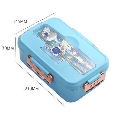 Cute Kids Lunch Box with multiple Compartments and cutlery set