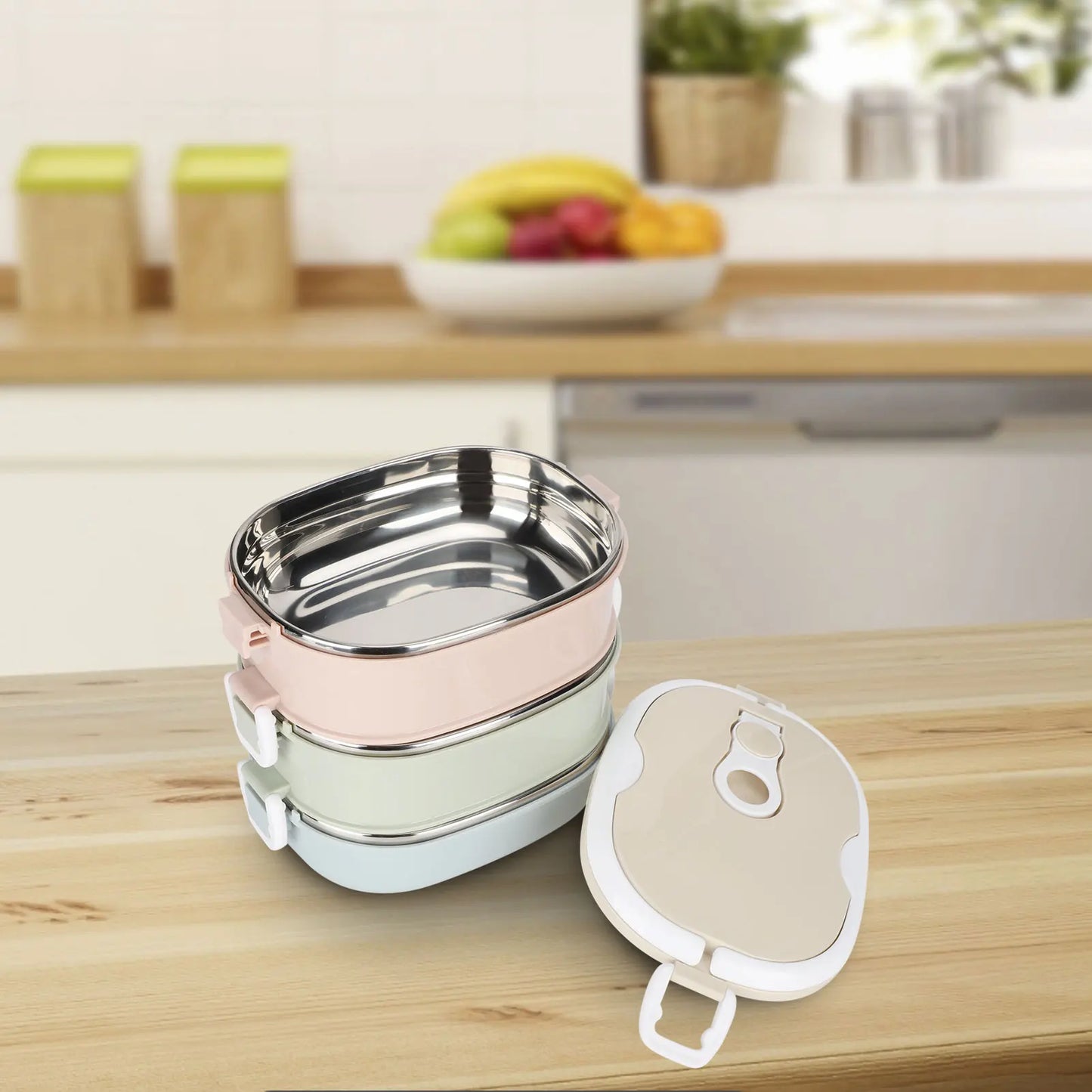 Multi-Layer Insulated Lunch Box Portable Stainless Steel