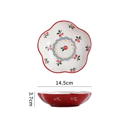 Cute Cherry design Ceramic Bowl – Salad, Fruit & Dessert Bowl