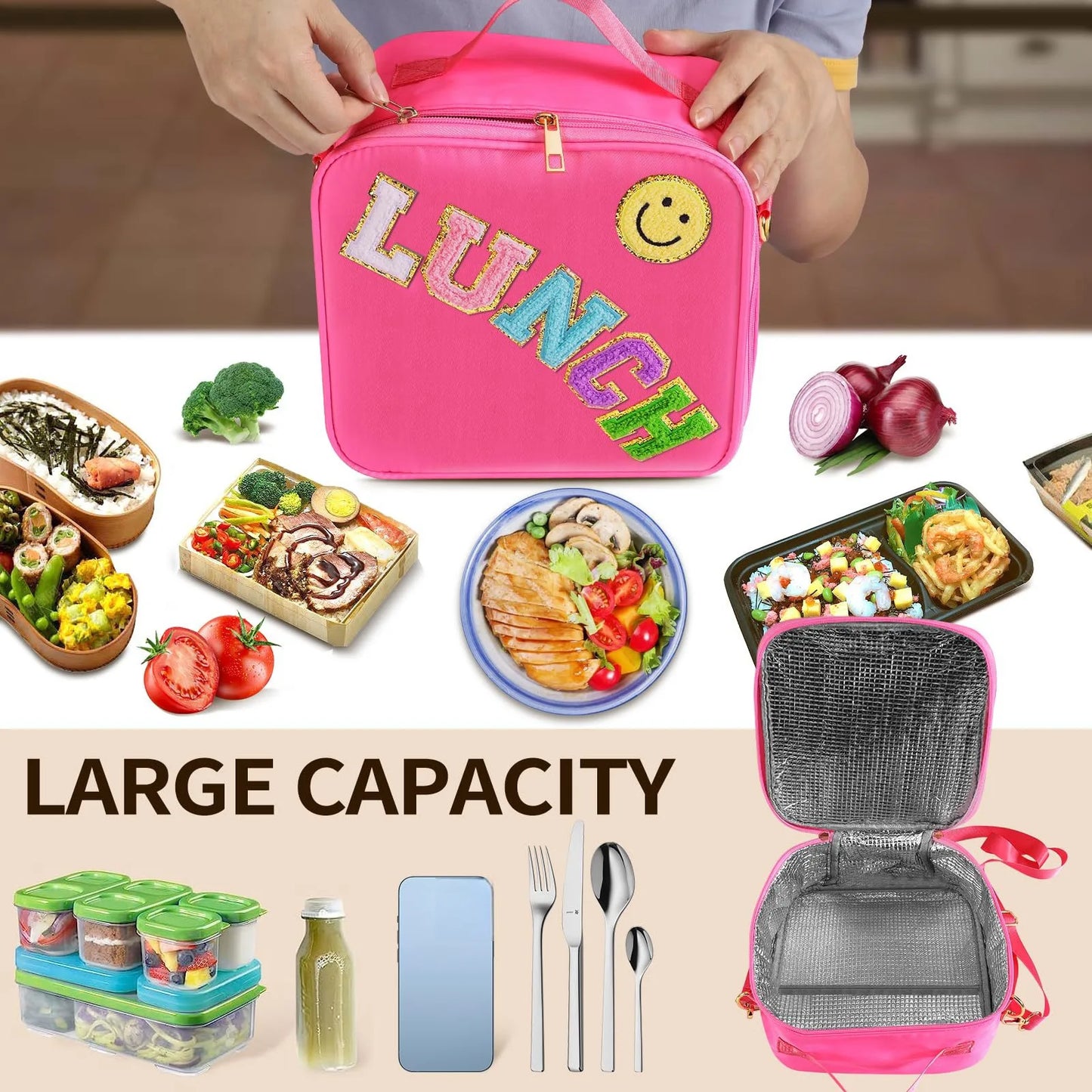 Adjustable Strap Insulated Lunch Bag for kids