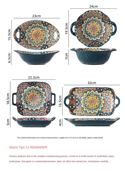 Bohemian Retro pattern Ceramic Dinnerware – Plates & Bowls