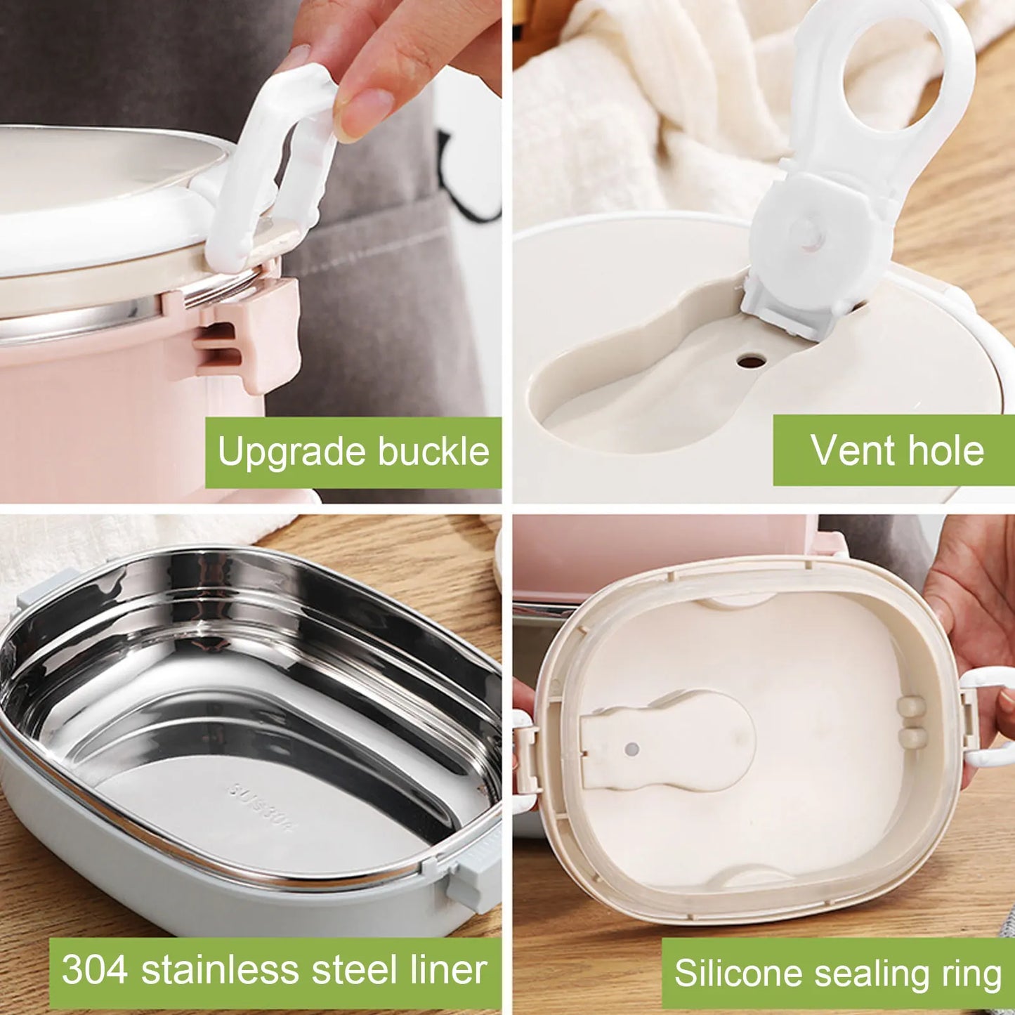 Multi-Layer Insulated Lunch Box Portable Stainless Steel