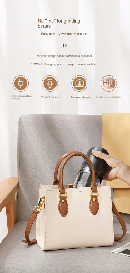 Portable Electric Coffee Bean Grinder – 40 Gears Adjustable, Rechargeable & Powerful