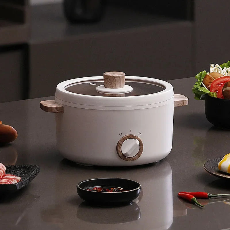 1.5L Multifunction Mini Electric Cooking Hot Pot with Food Steamer