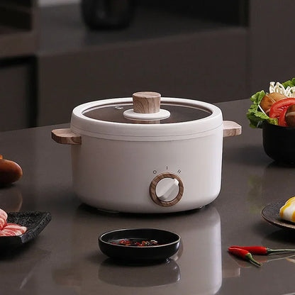 1.5L Multifunction Mini Electric Cooking Hot Pot with Food Steamer