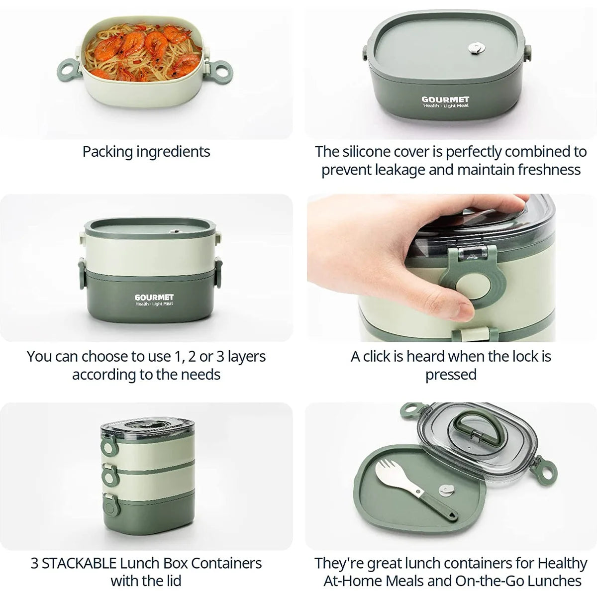 2000ML 3 Layer Portable lunch Box