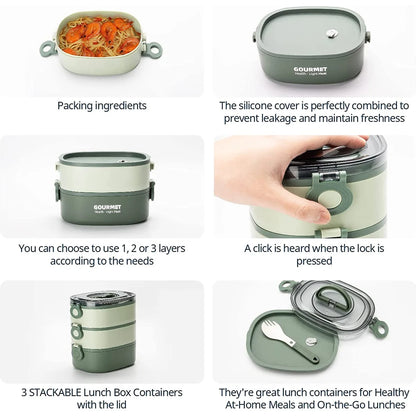 2000ML 3 Layer Portable lunch Box