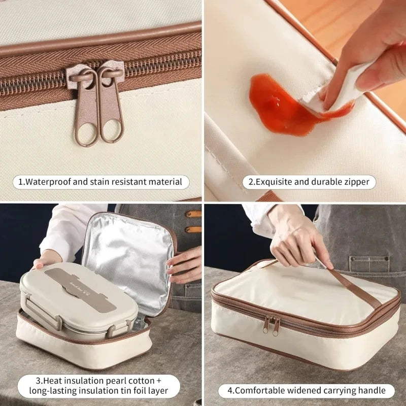 Stainless Steel Compartment Insulated Lunch Box – Portable & Leakproof with insulated lunch bag Set