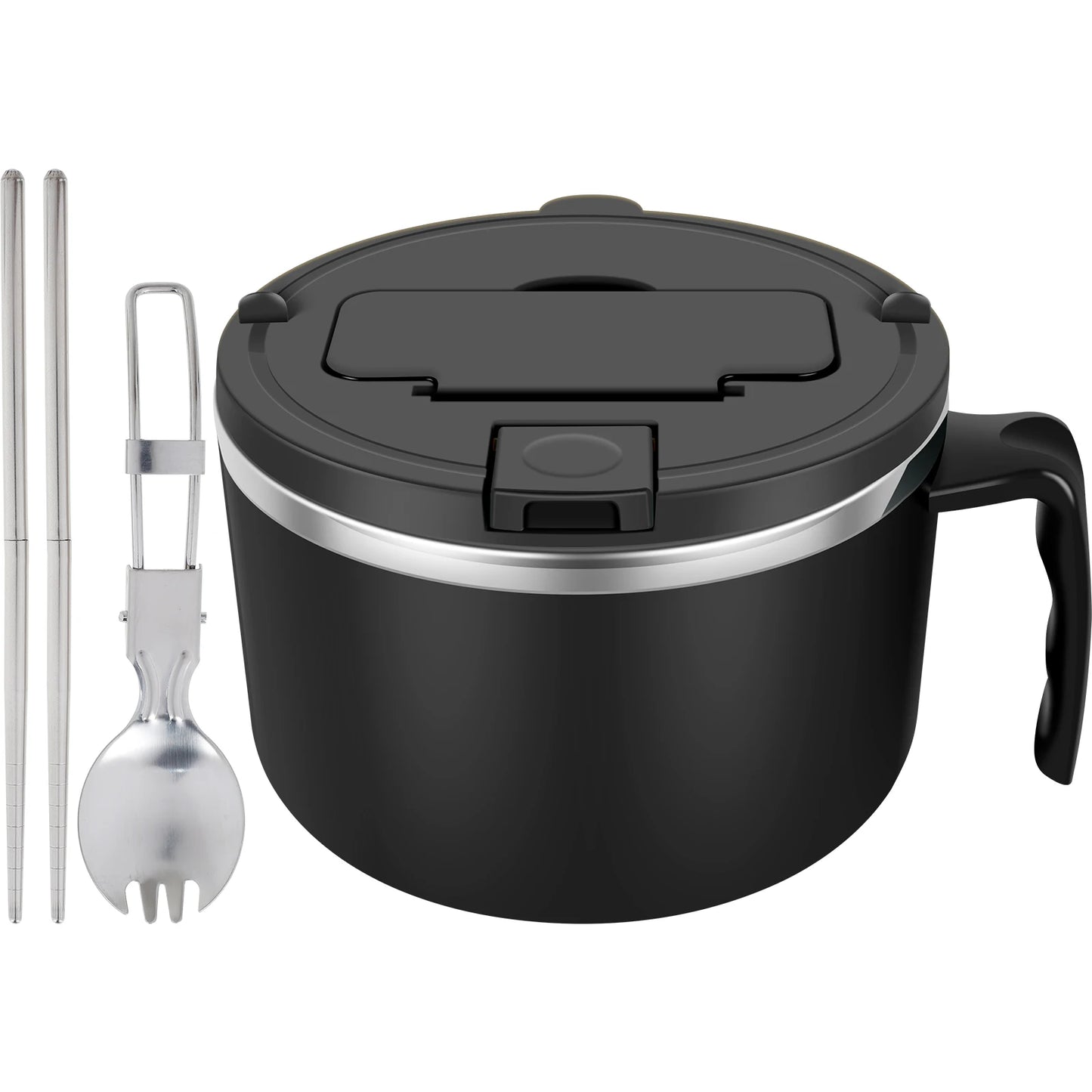 Microwave Ramen Noodle Bowl with Spoon Chopsticks BPA Free Ramen Cooker Bowl