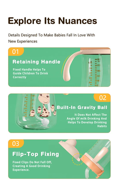 Portable Baby Water Bottle 300ml – Baby Feeding Cup with Straw