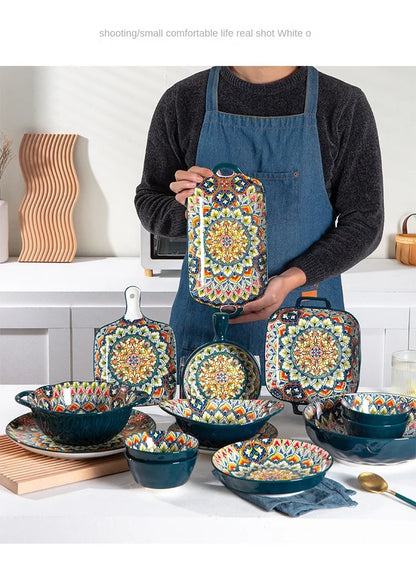 Bohemian Retro pattern Ceramic Dinnerware – Plates & Bowls