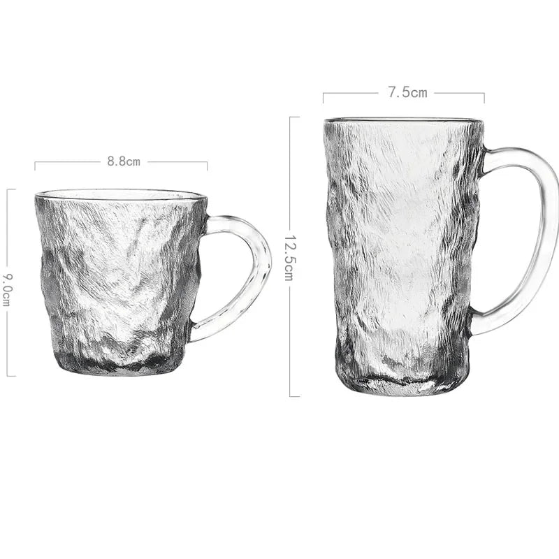 2pcs Glacier Patterned Glass Set – 300ml & 400ml