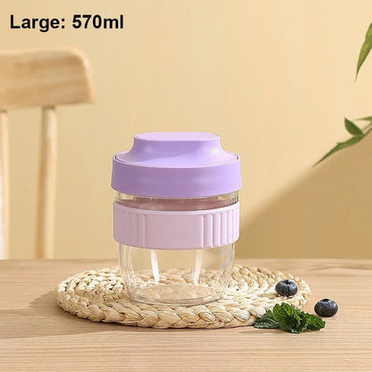 Portable Breakfast Cup with Spoon — Oatmeal, Cereal, Yogurt- On-the-Go Food Container