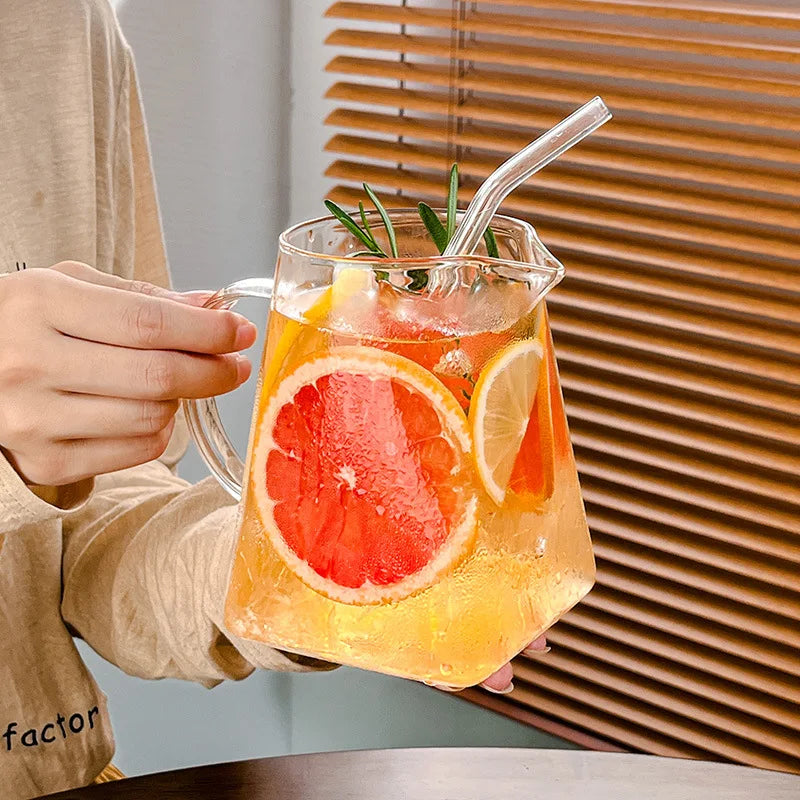 300ml Unique Shaped Glass Mug with Handle – High Borosilicate Glass for Any Drink