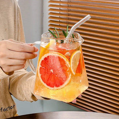 300ml Unique Shaped Glass Mug with Handle – High Borosilicate Glass for Any Drink