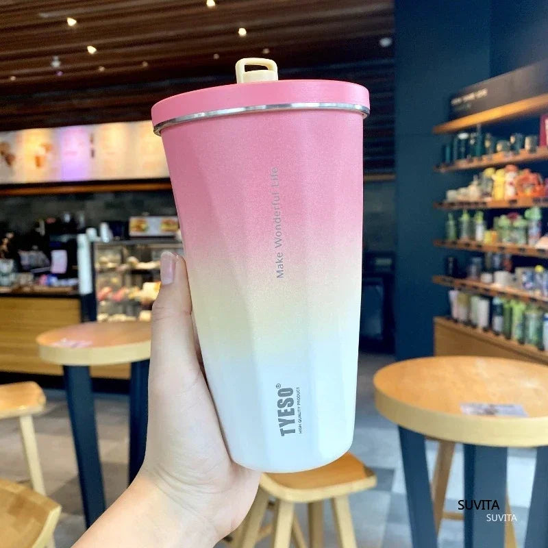 600ML Thermos Stainless Steel Vacuum Insulated Travel Mug | Gradient Color Thermal Cup