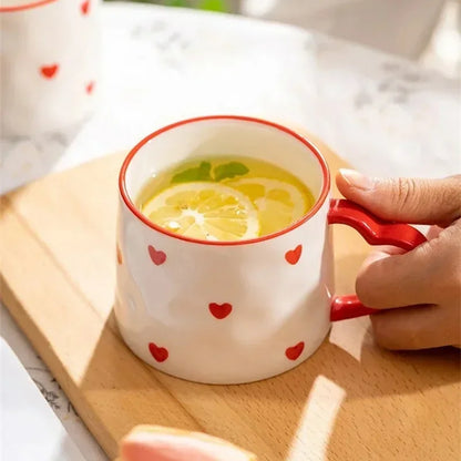 Cute Heart Shaped Ceramic Mug – 400ml