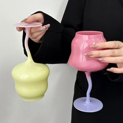 Cute & Creative Macaron Colored Glass – High-Footed Aesthetic cocktails glass  🌸✨