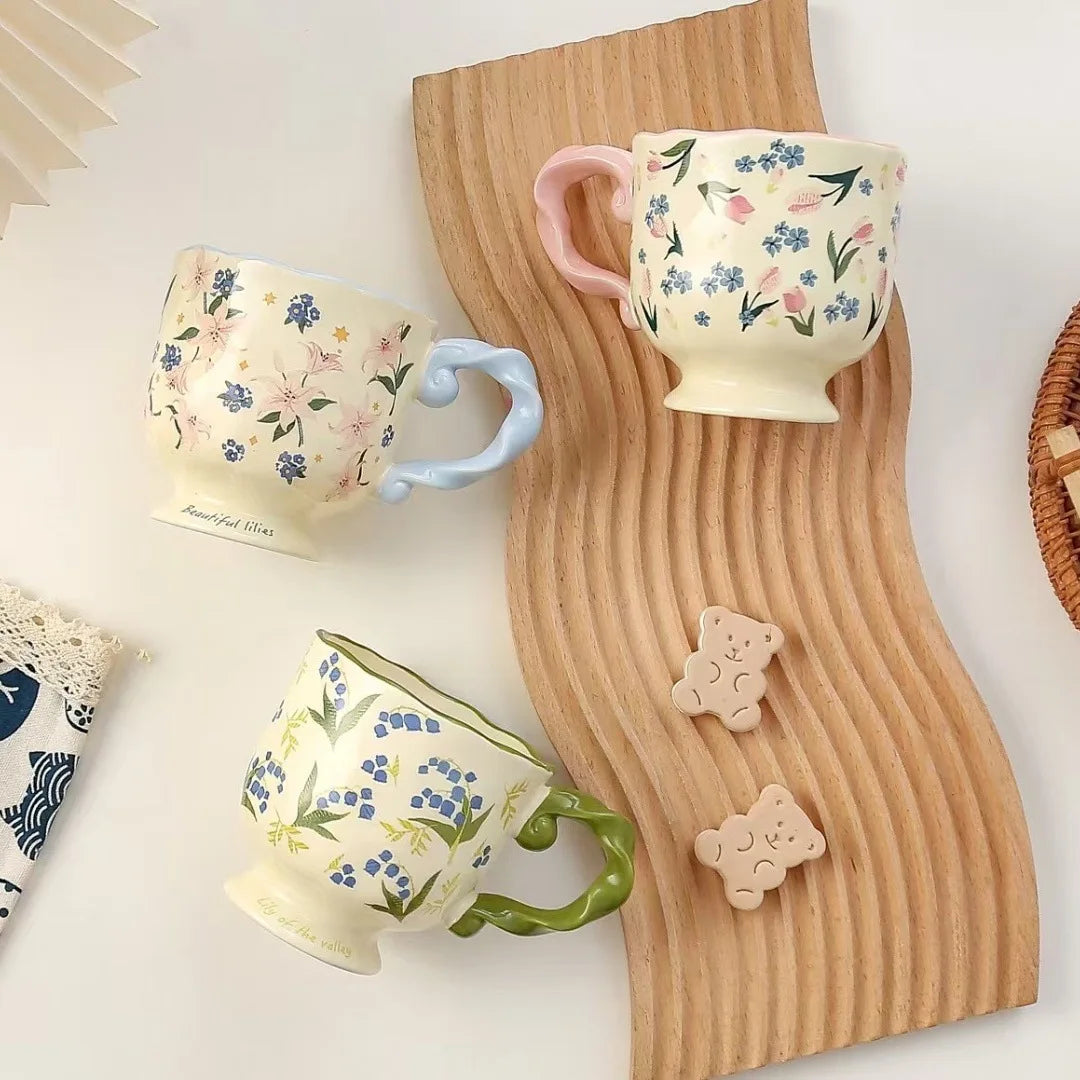 300ml Floral Vintage Retro Mug – Beautiful Coffee & Tea Cup