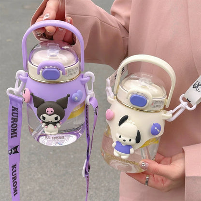 Large 820ML cute Cartoon Character Water Bottle – Cute & Unique