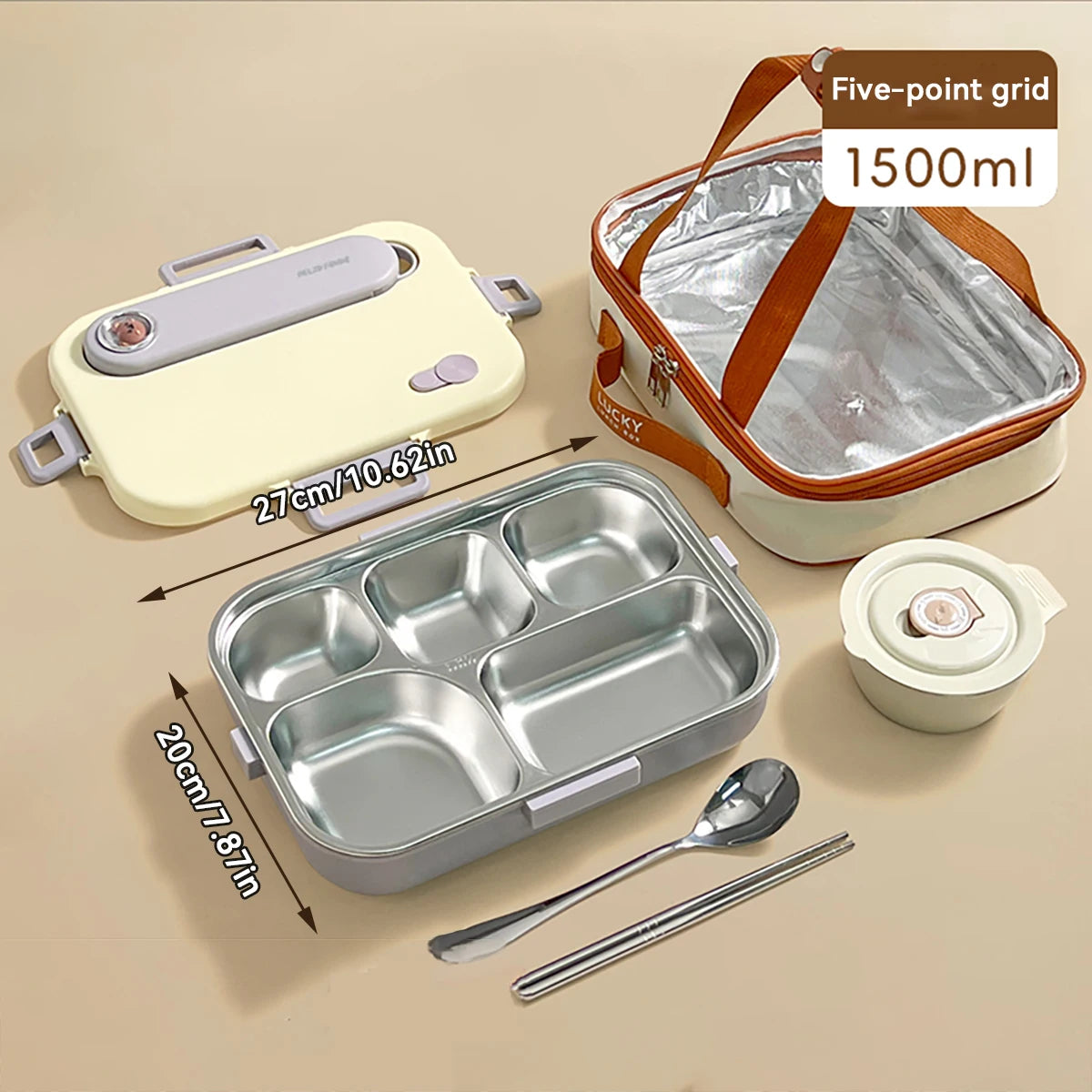 FREE SHIPPING! HOT DEAL the ultimate combo! Complete Set lunch box Includes cutlery, soup container  and insulated lunch bag.