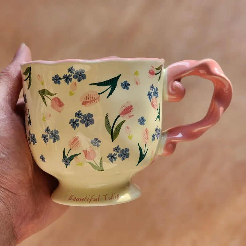 300ml Floral Vintage Retro Mug – Beautiful Coffee & Tea Cup