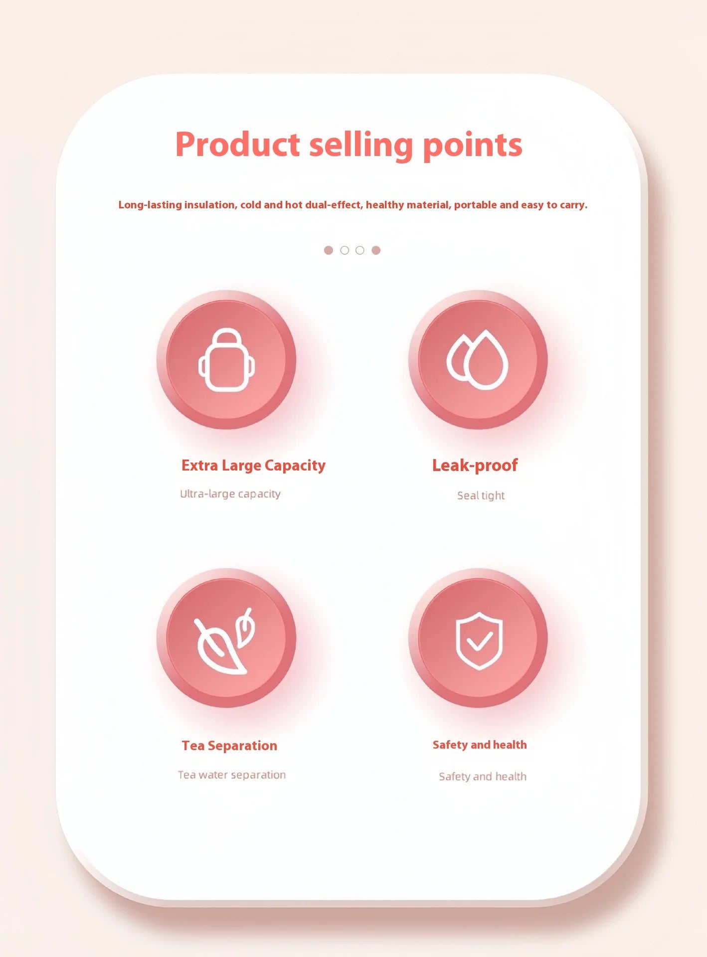 2025 New Extra large 800ML Insulated Thermos Travel Coffee Cup with Built-in Tea Container & Straw