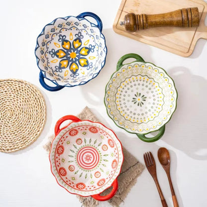 Large Capacity Ceramic Soup Bowl with Handle – 1L