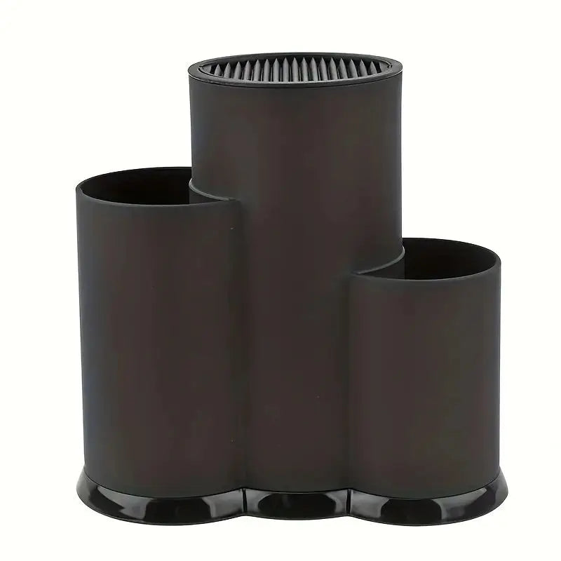Three In One Universal Knife Holder Kitchen Rack Black