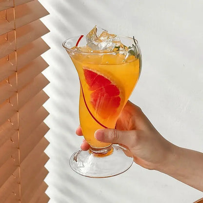 Premium Creative Design Glass Cup – 470ml Unique Drinkware